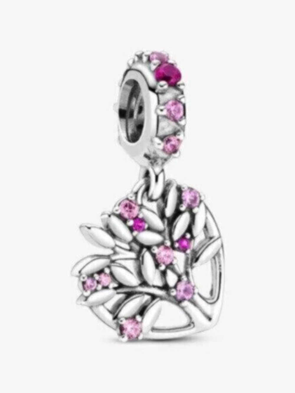 Pandora Pink Heart Family Tree Dangle Charm